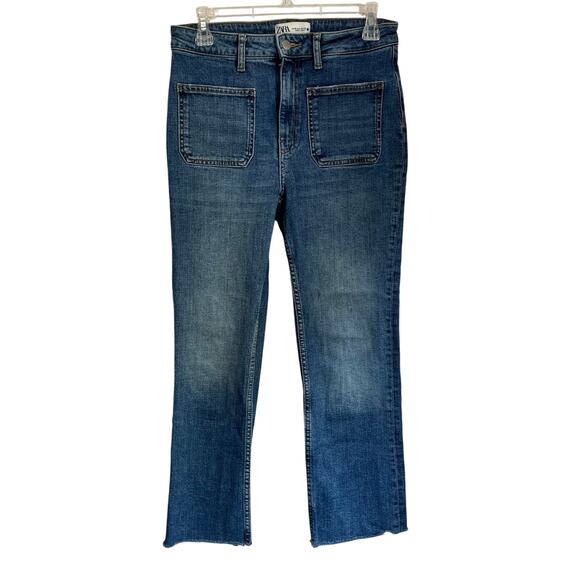 Zara Denim - Zara Sailor Front Pocket Cropped Boot Cut Jeans Size 6